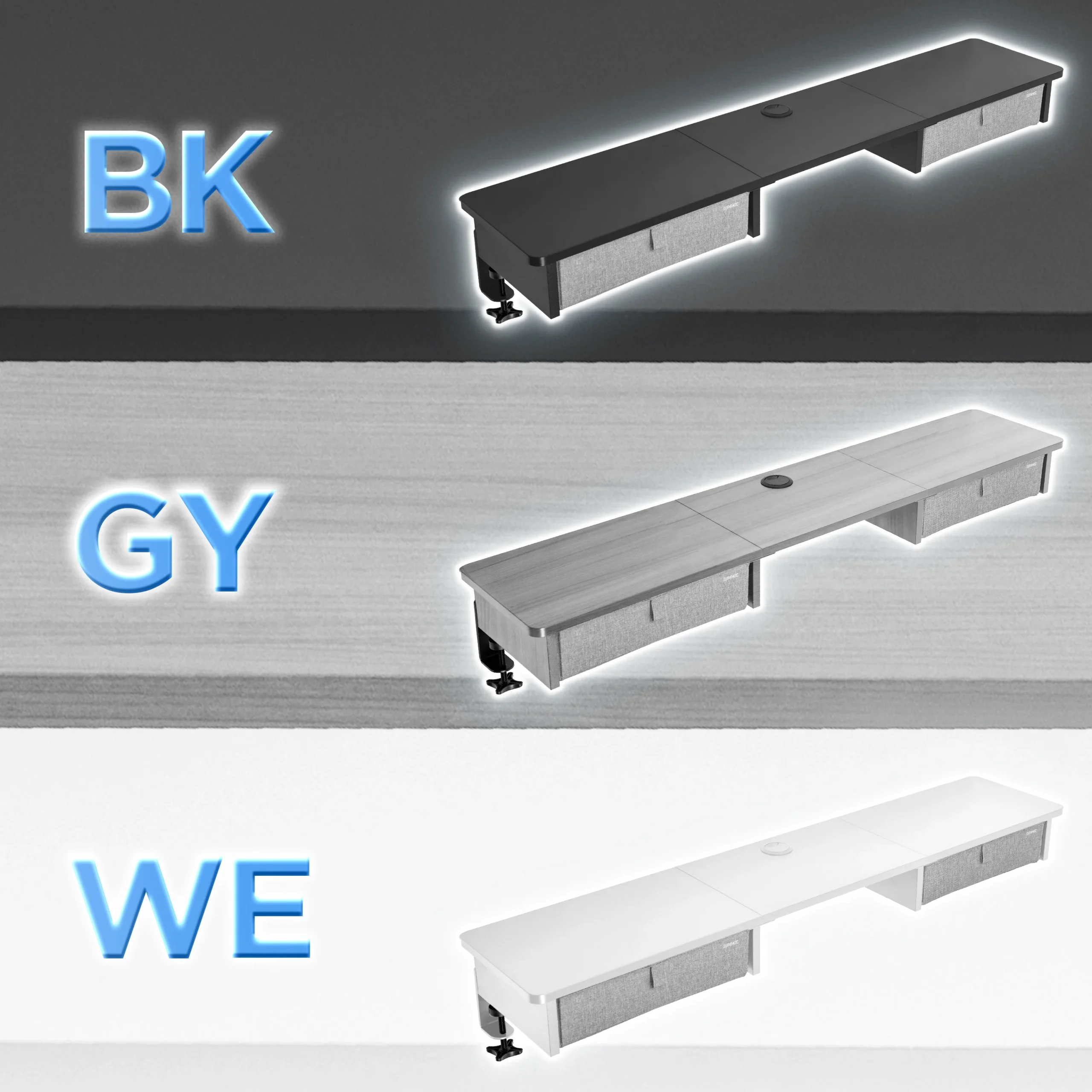 Duronic DD3 WE Planche de 120 cm avec 2 Tiroirs pour Bureau | Compatible avec Plateaux TT120 TT140 TT160 de Duronic | Structure réglable en Hauteur Vendue séparément TM51 ou TM61 | Blanc | MDF – Image 7