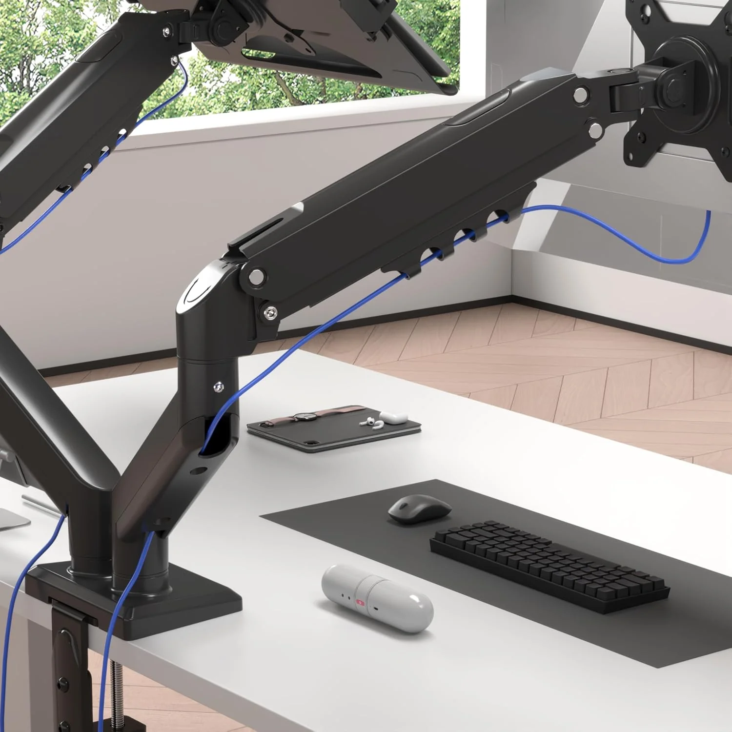 Duronic DM6AL1 Bras pour Ecran d’Ordinateur de 13 à 32 Pouces avec Support pour Ordinateur Portable VESA 75 100 Charge maximale de 9 kg Rotation 360° Bras avec Ressort à gaz – Image 6